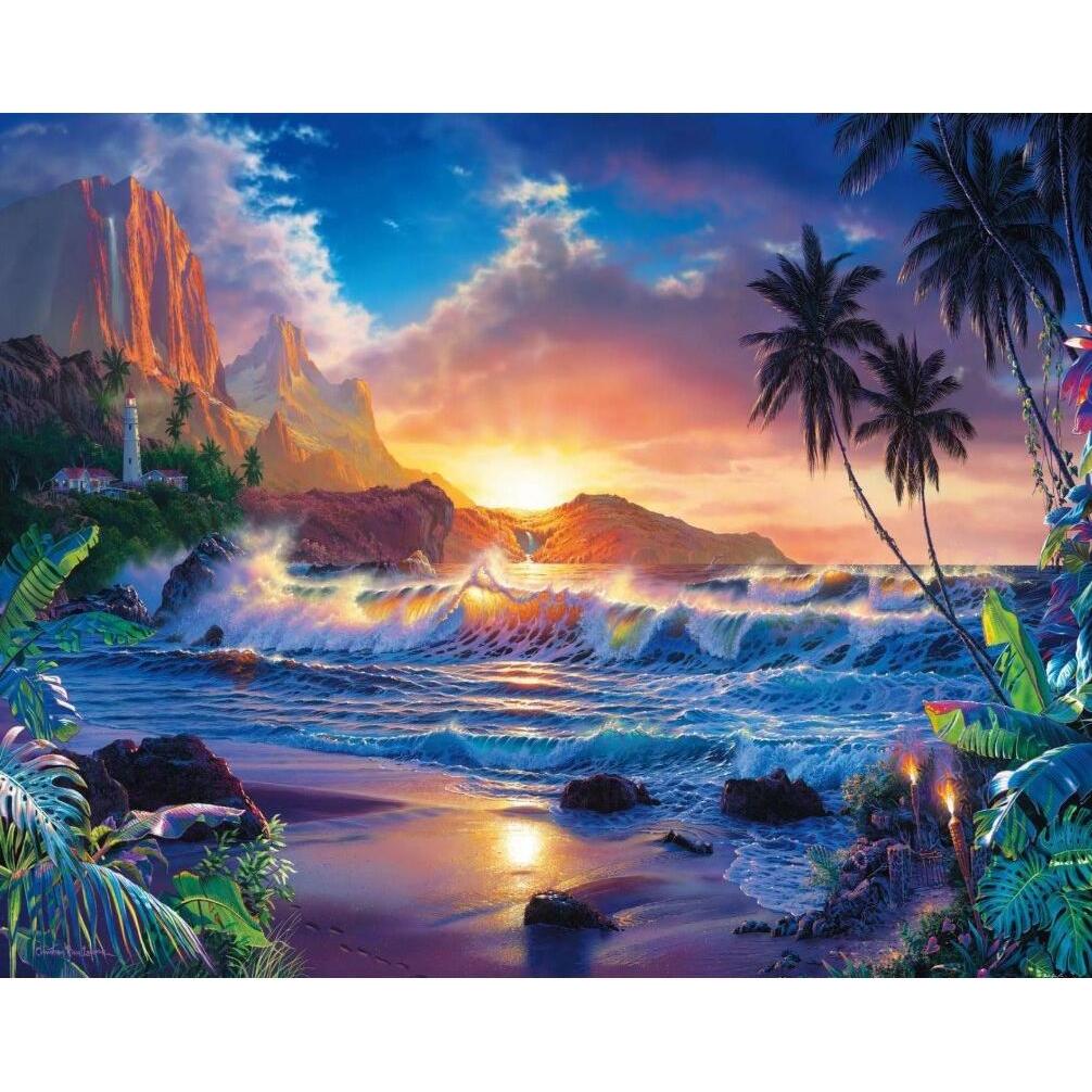 Norimpex, Bilder, Diamond Gemälde Sonnenuntergang auf einer Insel 30x40cm (30 x 40 cm)