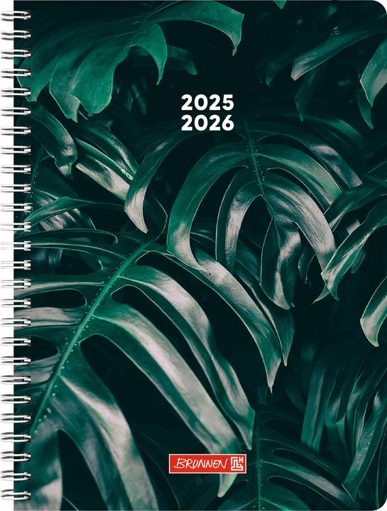 Produktbild BRUNNEN Schlerkalender Style (2025/2026) 'Monstera', 2 Seiten = 1 Woche, A5, 160 Seiten, PP-Ums (A5, Deutsch)