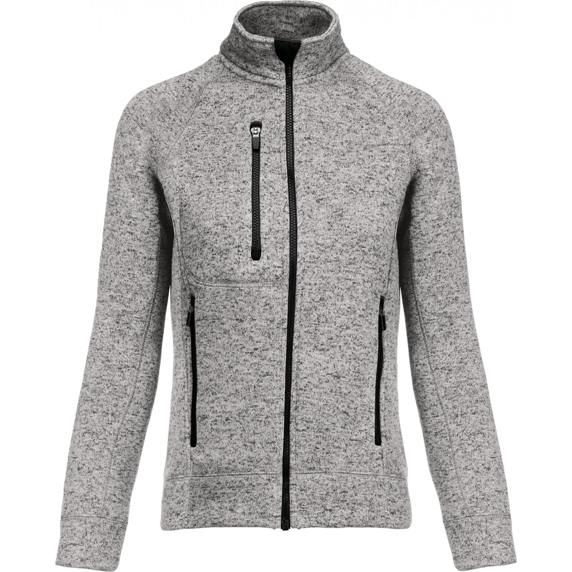Kariban, Damen, Jacke, Jacke mit Reissverschluss, meliert, Frau (M), Grau, M
