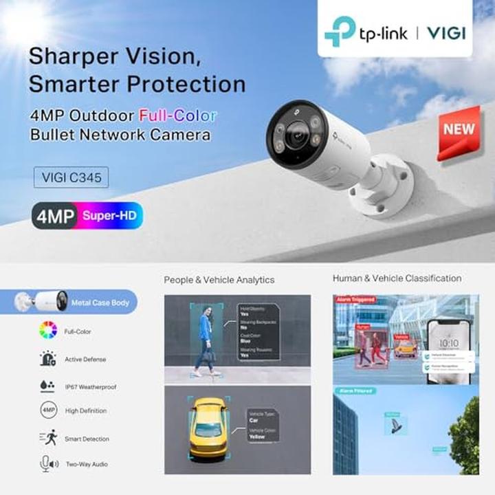 Produktbild TP-Link Bullet 4Mp Coul24 100° IR30m Micro H265+ IK10 IP67