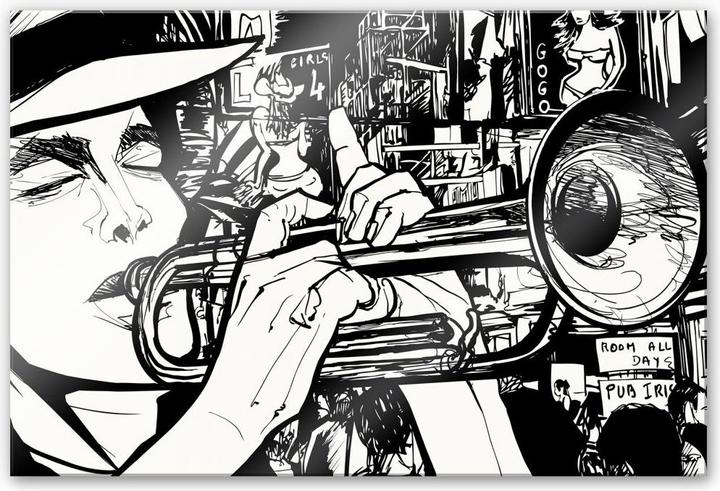 Immagine prodotto Trenddeko Suono di un musicista di strada (60 x 40 cm)