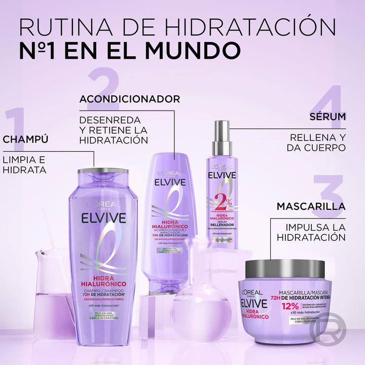 Actual product image L'Oréal Paris Elseve Elvive Hyaluronic Acid Shampoo - 1 Liter (Lice shampoo, 1000 ml)