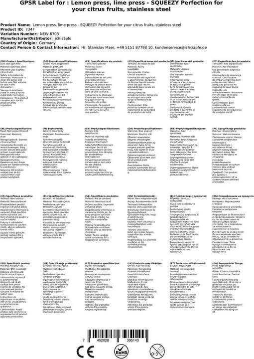 Actual product image Ich-zapfe SQUEEZY lime and lemon squeezer