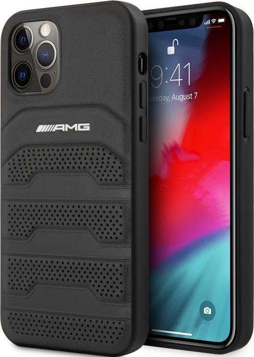 Image du produit Mercedes AMG AMHCP12MGSEBK iPhone 12/12 Pro 6,1" czarny/black hardcase Leather Debossed Lines (Apple iPhone 12)