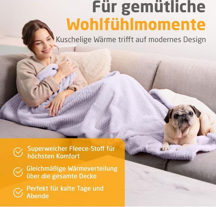 Produktbild Medisana HB 418 Kuschelheizdecke zartlila (180 x 130 cm)