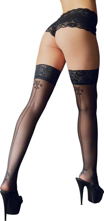 Produktbild Cottelli Collection Nahtstrümpfe mit Motiv (M)