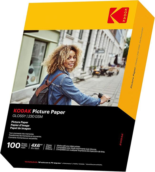 Actual product image Kodak Picture Paper 230g 11.8 mil Glossy 4/6x100 (9891164) (230 g/m², A6, 100x)