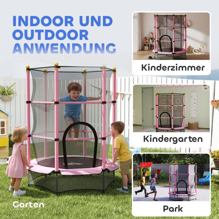 Image du produit Homcom Kindertrampolin Stahl, Kunststoff Rosa (108 cm)
