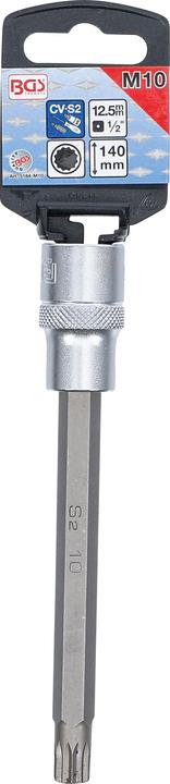 Actual product image BGS Bit Socket | length 140 mm | 12.5 mm (1/2") Drive | Spline (for XZN) | M10 (M10)