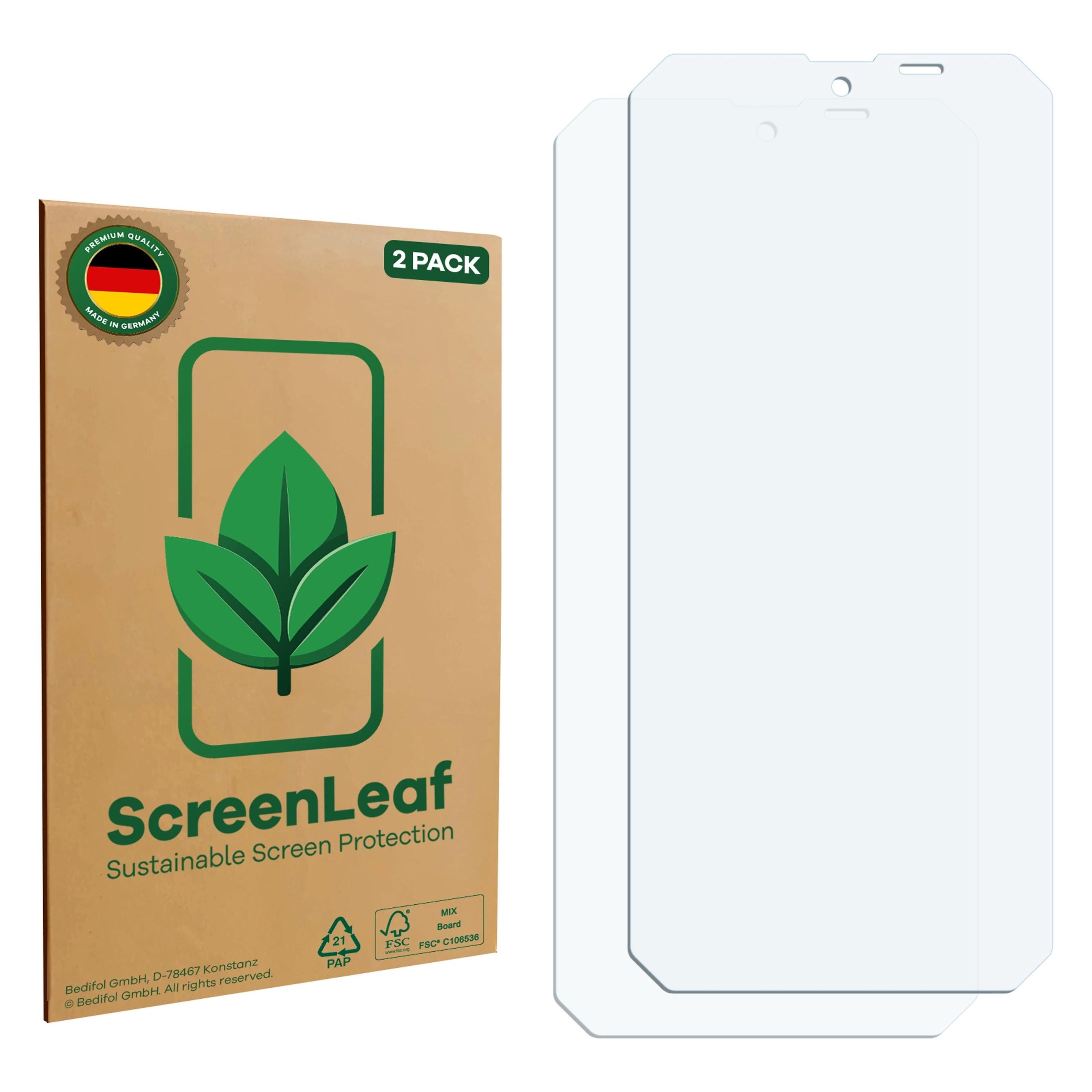 ScreenLeaf Schutzfolie Nachhaltiger Displayschutz Display Schutz Folie Klar Transparent (2 Pcs., Doogee BL7000), Smartphone Beschermfolie,