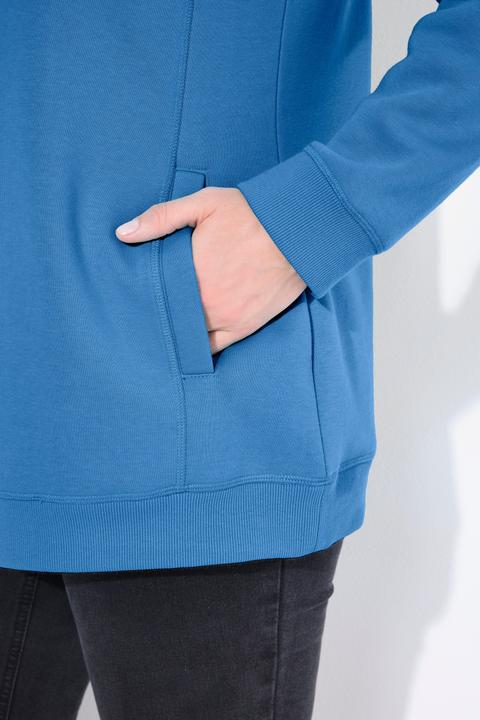 Actual product image Ulla Popken Drawstring Collar Long Sleeve Sweatshirt (54, 56)