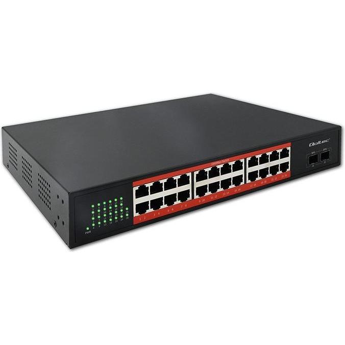 Qoltec Przełącznik sieciowy SWITCH Gigabit Ethernet 24x RJ45 2x SFP 1000 Mb/s (24 porte), Switch di rete