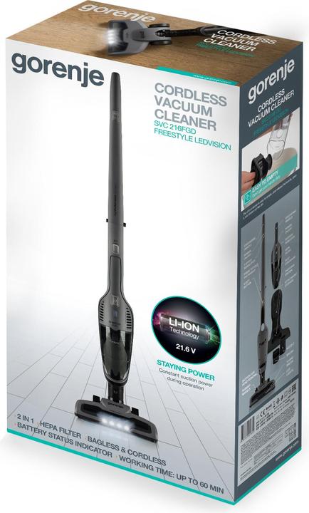 Image du produit Gorenje SVC216FGD Aspirateur à main sans fil 2-en-1