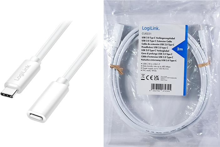 Produktbild LogiLink USB C — USB C (2 m, USB 2.0, 100 W)