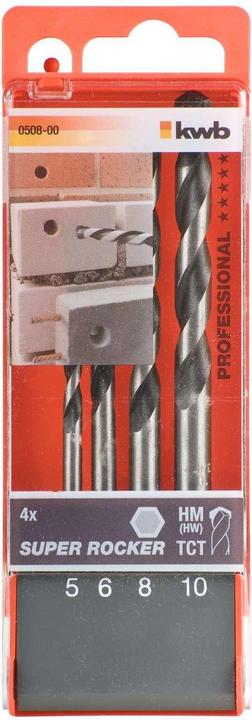 Immagine prodotto kwb Set di punte per calcestruzzo e pietra ROCKER 4 pezzi. (5 mm, 6 mm, 8 mm, 10 mm)