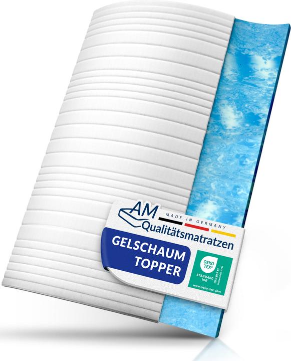 Image du produit AM Qualitätsmatratzen Gelschaum Topper, Gel Memory Foam (90 x 200 cm)