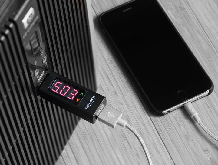 Image du produit Delock Adaptateur d'ampèremètre USB avec affichage LED (USB 2.0, 2.20 cm)