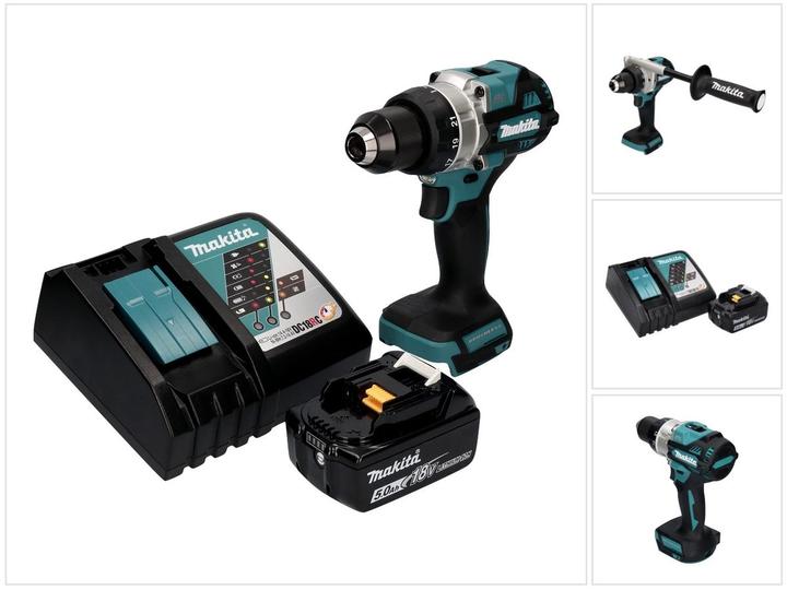 Produktbild Makita Maktia DDF 486 RT1 Akku Bohrschrauber 18 V 130 Nm Brushless + 1x Akku 5,0 Ah + Ladegerät