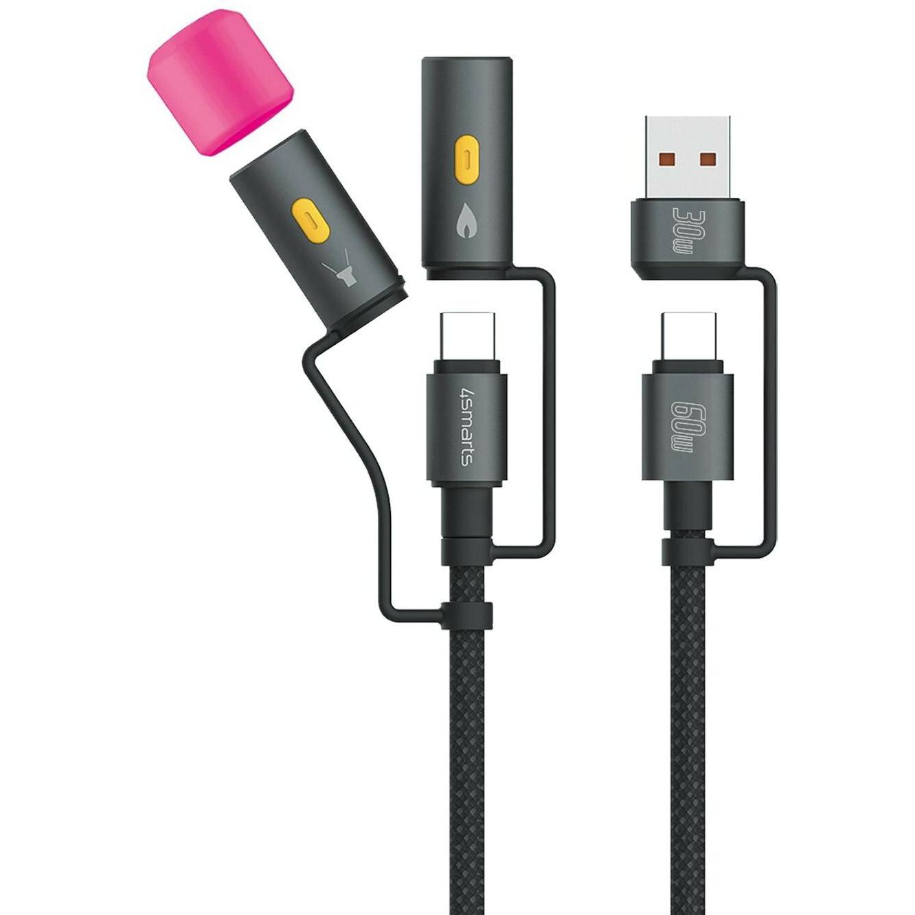 4smarts 4in1 USB-C Kabelset Explorer (1 m, USB 2.0), USB Kabel