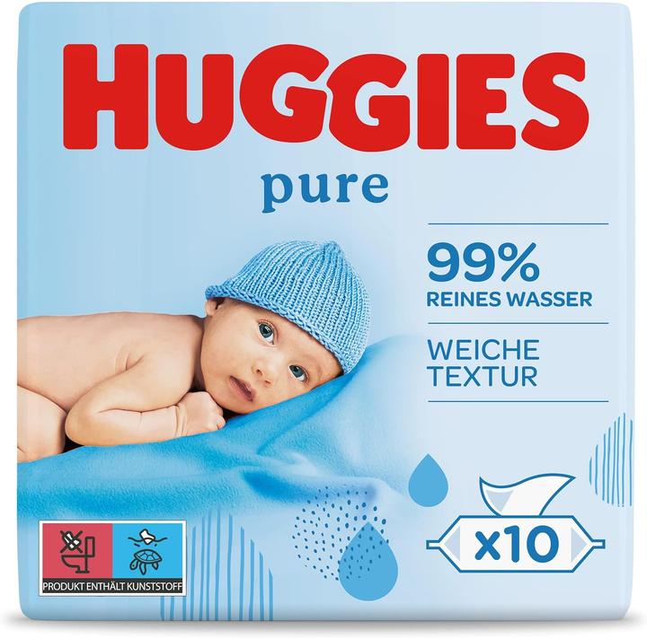 Huggies Feuchttücher Pure Baby (10er Pack, 560 Stück) (10 x 56 pcs)