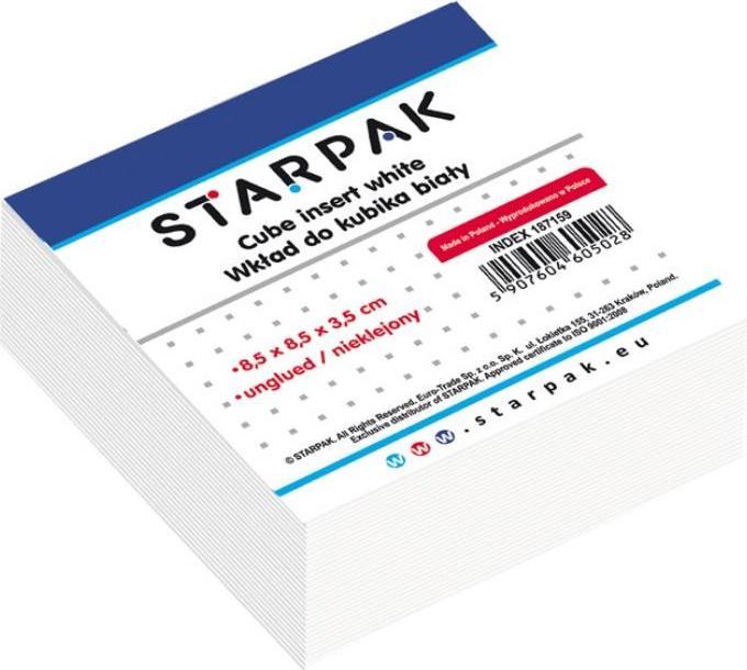 Starpak Weisser Würfeleinsatz, ungeklebt, 85x85 mm (Blanko)