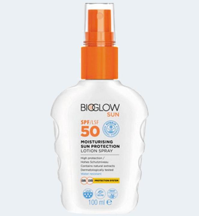 OSMA-Werm BioGlow Spray solaire SPF50 100ml résistant à l'eau (Spray solaire, SPF 50, 100 ml)