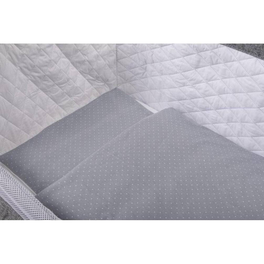 Thumbnail - Bubaba, Stubenwagen + Babywiege, Wiege-Set Grau gepunktet 5 Stück