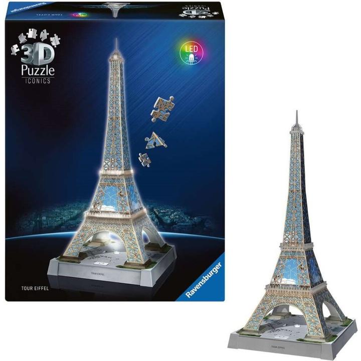Image du produit Ravensburger 3D Puzzle 216 Teile - Iconics: Eiffelturm - mit Licht (216 pièces)