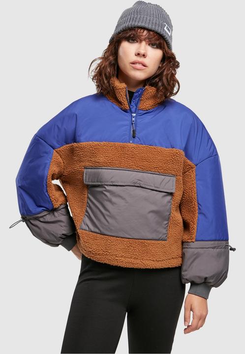 Actual product image Urban Classics Ladies Sherpa 3-Tone Pull Over Jacket (XS)