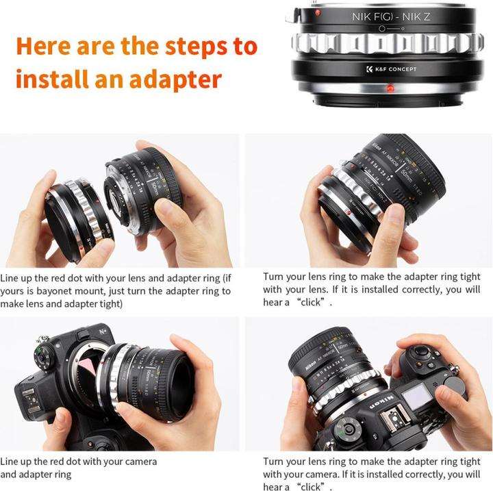 Produktbild K&F Concept High Precision Lens Adapter Mount, NIK (G)-NIK Z