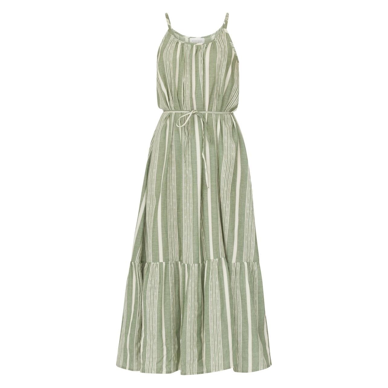 Sisters Point, Vrouwen, Jurken, Inga-dr Dames Jurk - D.green - Maat Xl, Groen, (Xl)