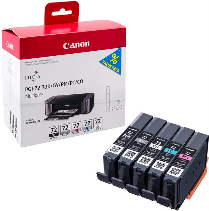 Actual product image Canon Pgi-72 (CO, GY, PBK, PC, PM)