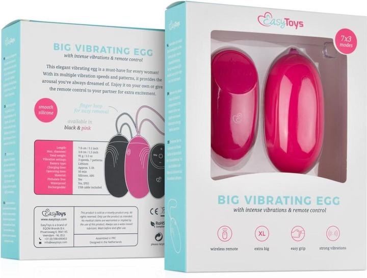 Produktbild Easytoys XLVibroEi mit Fernbedienung Rosa