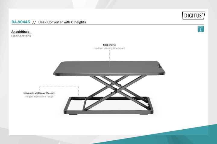 Produktbild Digitus Ergonomischer Steh/Sitz Schreibtisch-Aufsatz