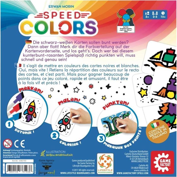 Actual product image Game Factory Speed Colors (French, German, 2 - 5 Players)