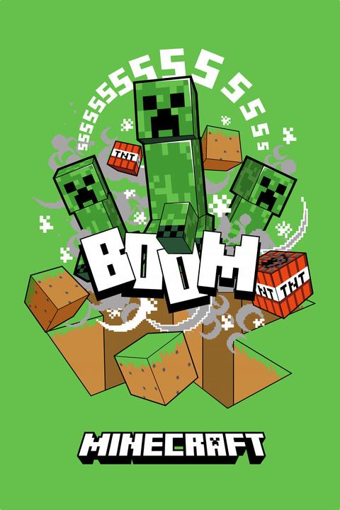 Procos Minecraft Boom Creeper-Fleece Bettdecke 100*150cm (100 x 150 cm)