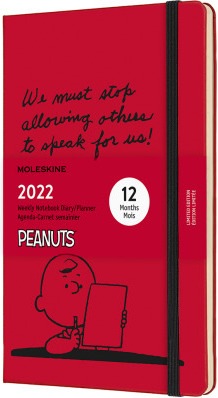 Produktbild Moleskine Wochenkalender Large 2022 A5 857115 HC scharlachrot, 1W/S Peanuts (A5, Harter Einband, Englisch)