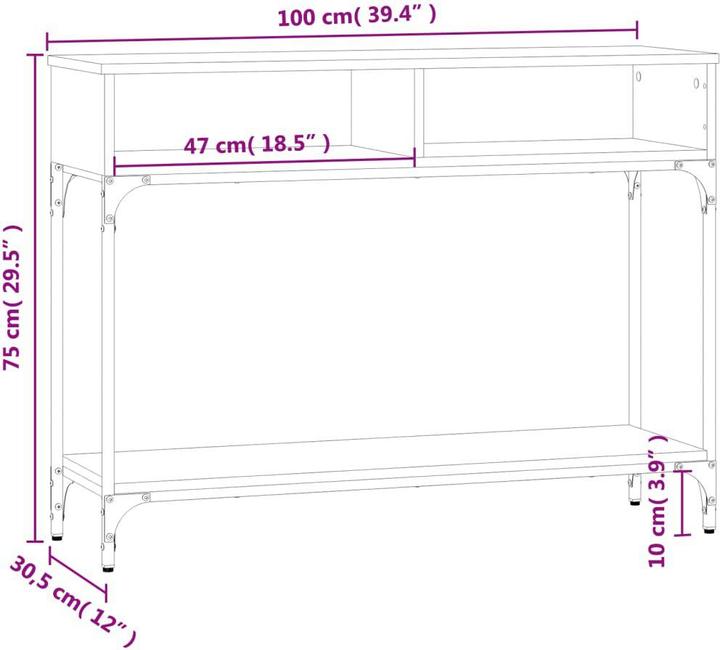 Produktbild vidaXL Konsolentisch (30.50 x 30.50 x 75 cm)
