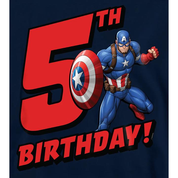Produktbild Captain America 5th Birthday Kapuzenpullover Zum Überziehen (116)