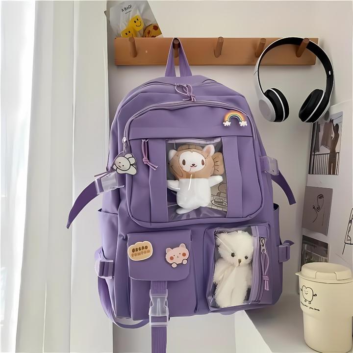 Actual product image A Little Lovely Company Children's rucksack with soft toy, purple