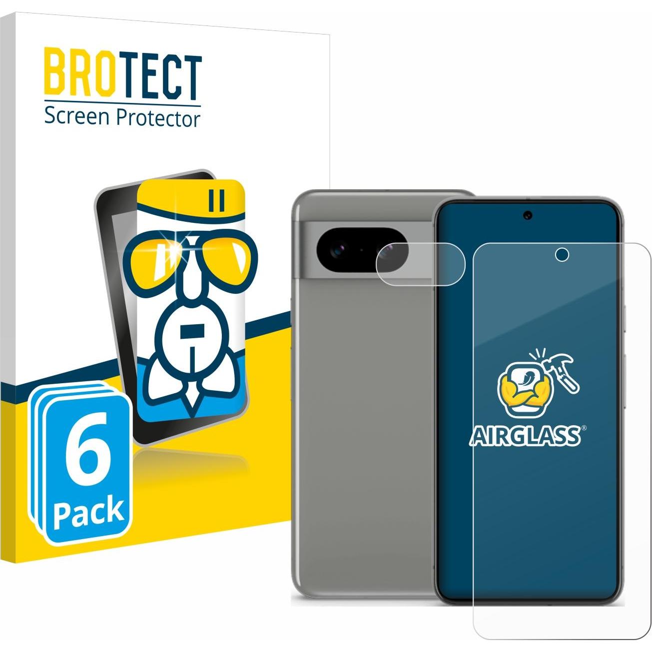 Thumbnail - BROTECT AirGlass Panzerglasfolie (6 Stück, Google Pixel 8), Smartphone Schutzfolie, Transparent