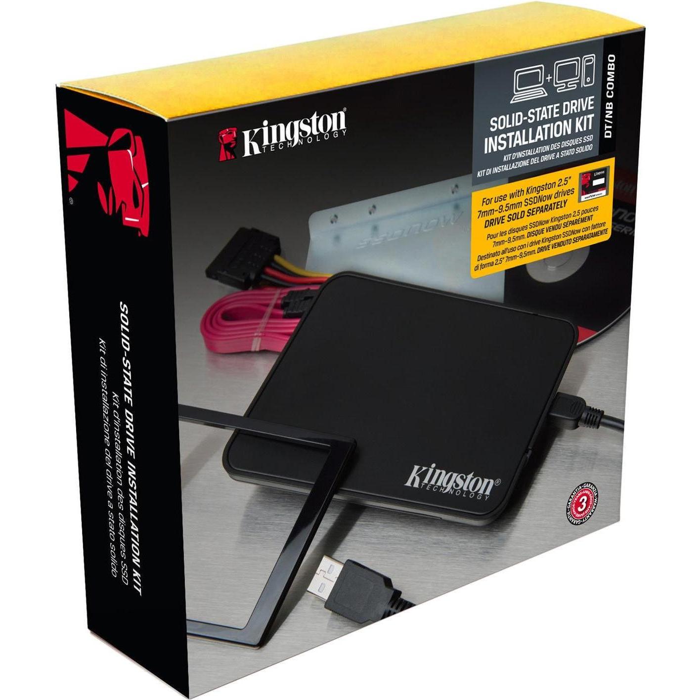 Kingston SSD Installation Kit (2.5"), Festplattengehäuse, Schwarz