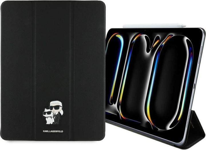 Karl Lagerfeld Saffiano Magnetic Karl & Choupette iPad Pro 13 2024 Book Cover Case - Black (Apple iPad Pro 13 2024, Apple iPad Pro 13 2025)