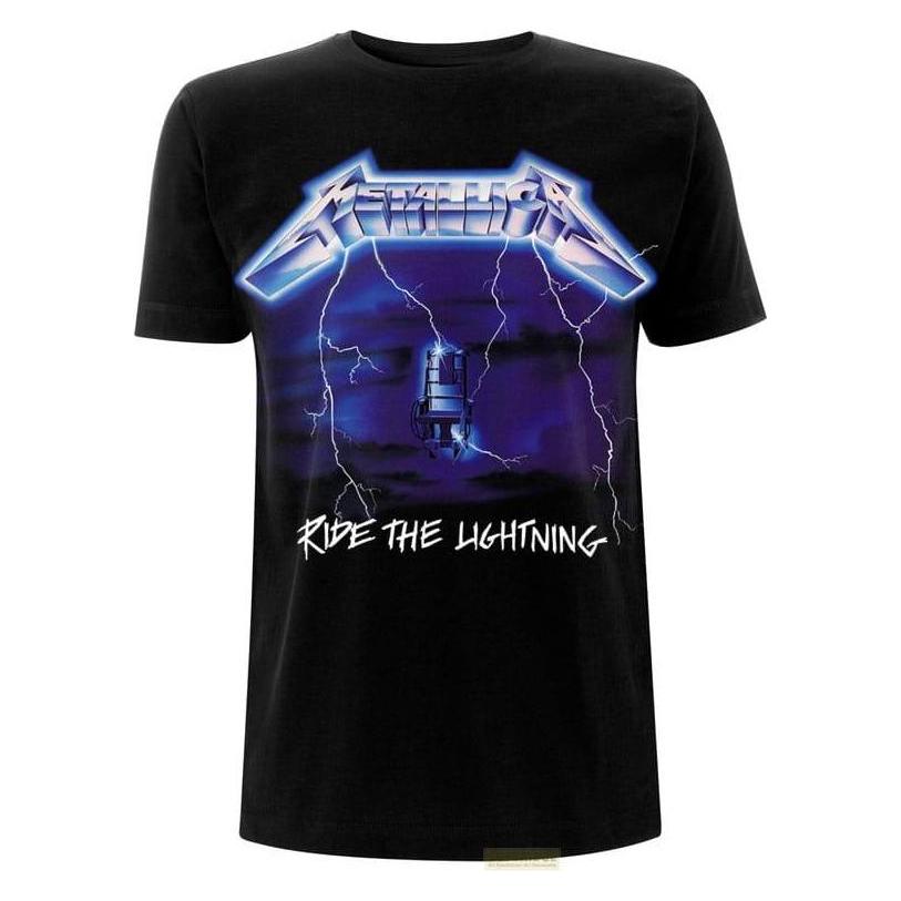 Metallica, Herren, Shirts, Ride The Lightning, Schwarz, (L)
