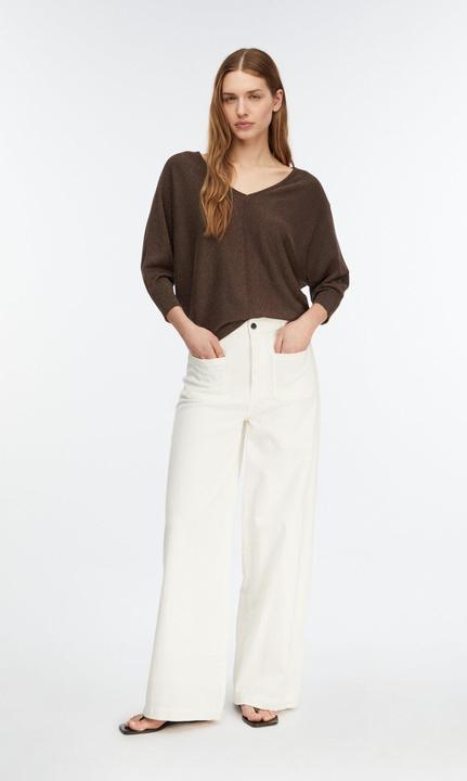 Produktbild Comma Softer Viskose-Glitzergarn-V-Ausschnitt-Pullover (XL)