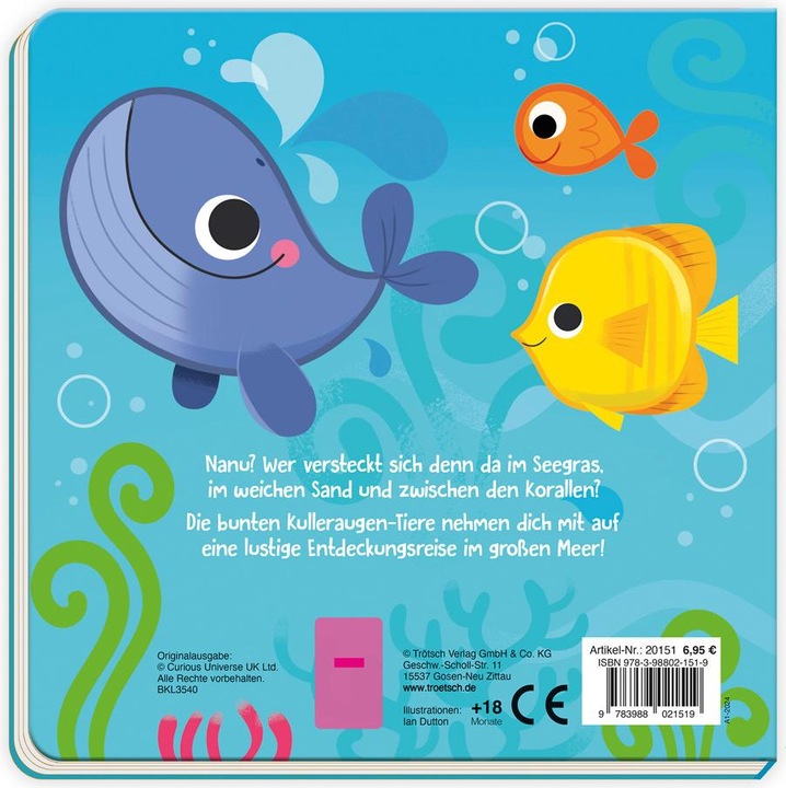 Produktbild Pappenbuch mit Kulleraugen Mein Kulleraugenbuch Meerestiere (Deutsch, Trötsch Verlag GmbH & Co. KG, 2023)