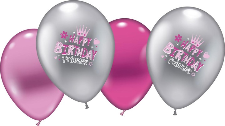 Actual product image Karaloon 6 balloons Happy Birthday Princess