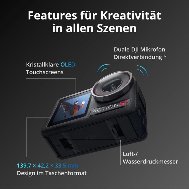 Produktbild DJI Osmo Action 5 Pro Combo Essenziale (Bluetooth, WLAN)