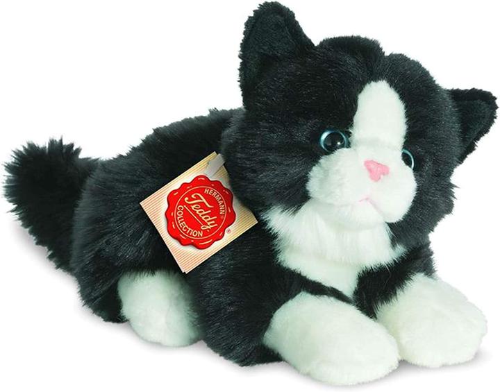 Actual product image Teddy Hermann Cat lying black/white 20 cm (11 cm)