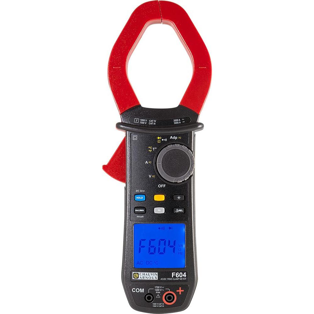 Chauvin Arnoux, Multimetro, F604 Pinza amperometrica digitale Resistente agli spruzzi (IP54) CAT III 1500 V, CAT IV 1000V An (CAT IV 1000V)